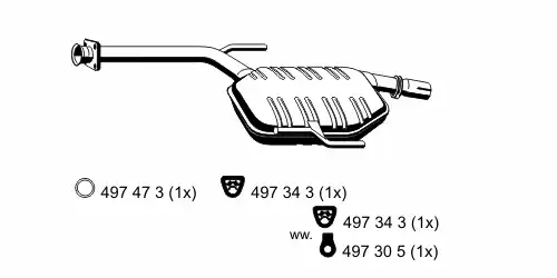 глушитель средняя часть MB 375 01 6 ERNST