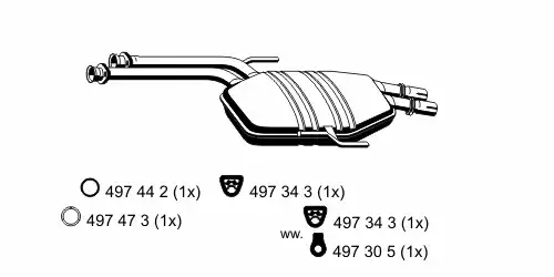 глушитель средняя часть MB 375 04 7 ERNST