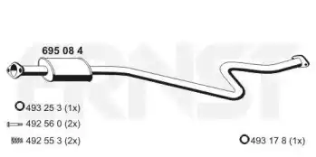 глушитель средняя часть Niss 695 08 4 ERNST