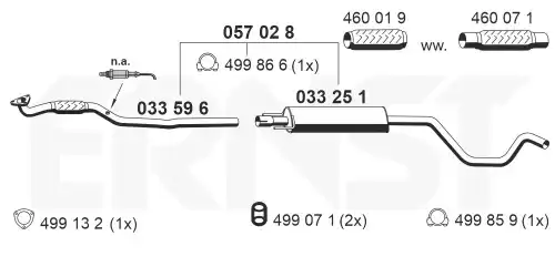 глушитель средняя часть Opel 057 02 8 ERNST