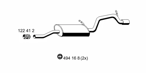 глушитель задняя часть Opel 055 21 5 ERNST