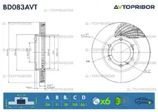 Тормозной диск AVTOPRIBOR BD083AVT