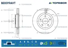 Тормозной диск AVTOPRIBOR BD019AVT