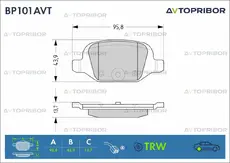 Тормозные колодки дисковые AVTOPRIBOR BP101AVT
