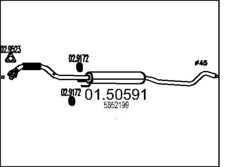 глушитель средняя часть Opel 01.50591 MTS