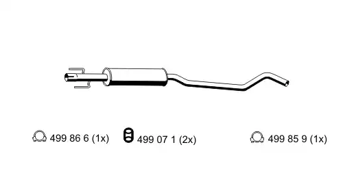 глушитель средняя часть Opel 012 22 5 ERNST