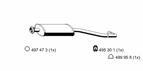 глушитель средняя часть MB 352 29 1 ERNST