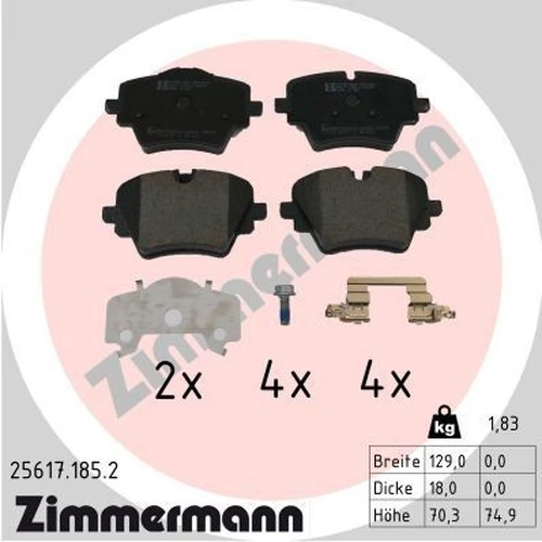 25617.185.2 Колодки тормозные дисковые ZIMMERMANN