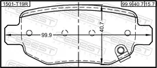 Тормозные колодки дисковые FEBEST 1501-T19R