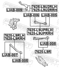 Рычаг подвески FEBEST 7625-L9U2RRH задняя ось справа