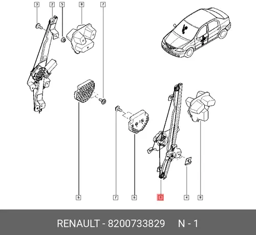 Стеклоподъемник RENAULT 8200733829