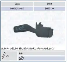переключатель подрулевой лев. Audi 000050139010 MAGNETI MARELLI