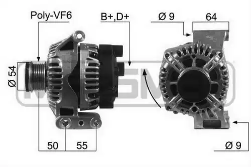 шкив генератора Fiat 210451 MESSMER