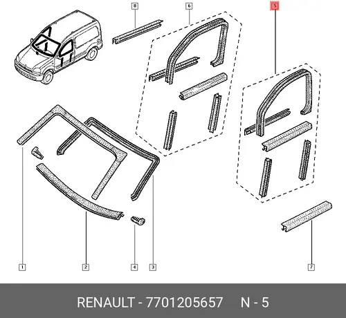 Ручка двери RENAULT 7701205657