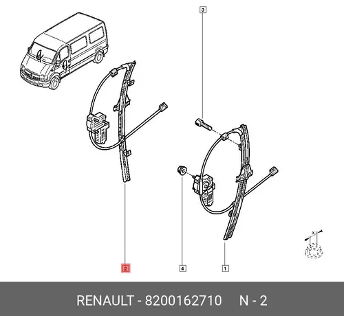 Стеклоподъемник  RENAULT 8200162710