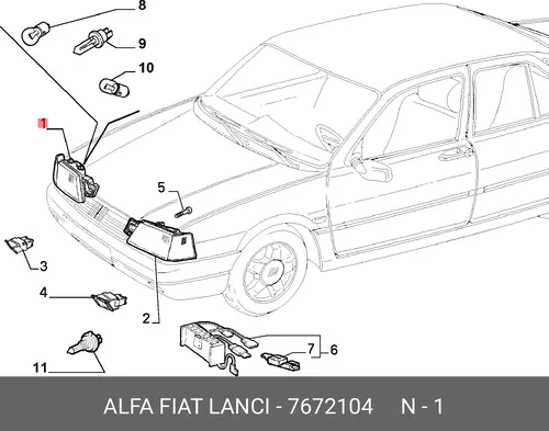 Фара FIAT 7672104