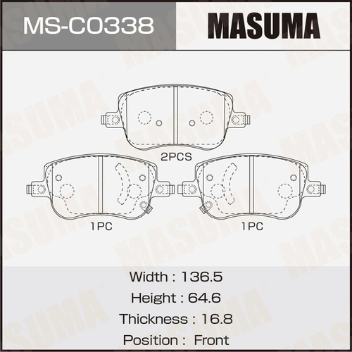 Тормозные колодки дисковые MASUMA MSC0338