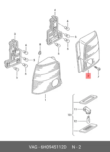 Фонарь габаритный VAG 6H0945112D