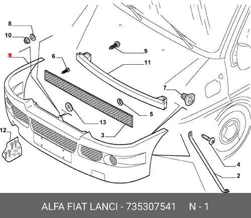 Буфер 735307541 FIAT