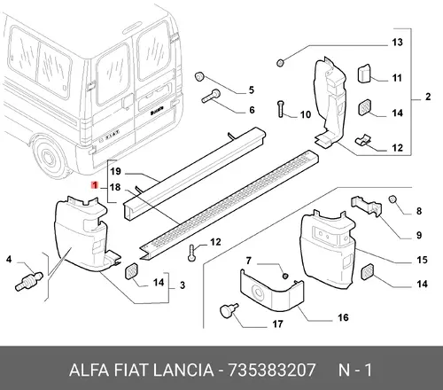  БАМПЕР RE DUCATO 735383207 FIAT