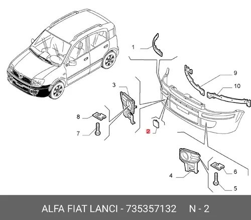 ОБЛИЦОВКА, БАМПЕР 735357132 FIAT