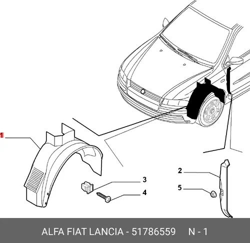 Подкрылок FIAT 51786559