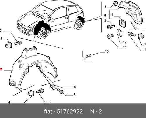 Подкрылок FIAT 51762922