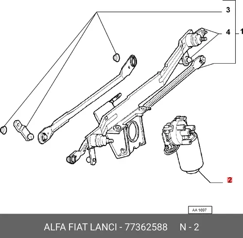 Двигатель стеклоочистителя 77362588 LANCIA
