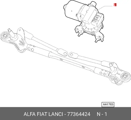 ЭЛ.ДВИГАТЕЛЬ СТЕКЛООЧИСТИТЕЛЯ 77364424 FIAT