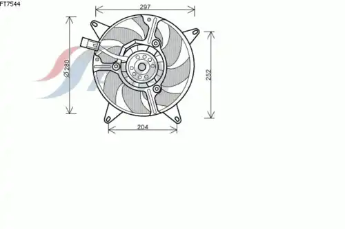 FT7544 Вентилятор радиатора FIAT PANDA 1.1 95-04 AVA