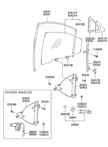 Стеклоподъемник  HYUNDAI / KIA 8340325010