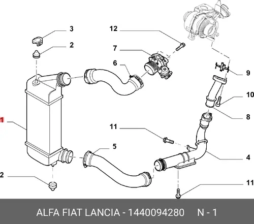 Интеркулер LANCIA 1440094280