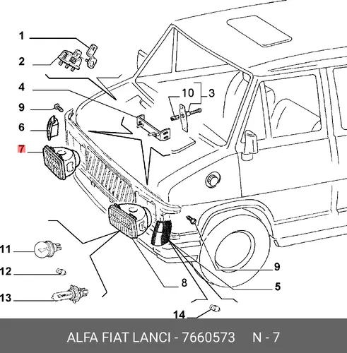 Фара FIAT 7660573