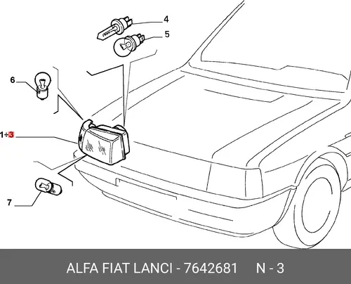 Фара FIAT 7642681