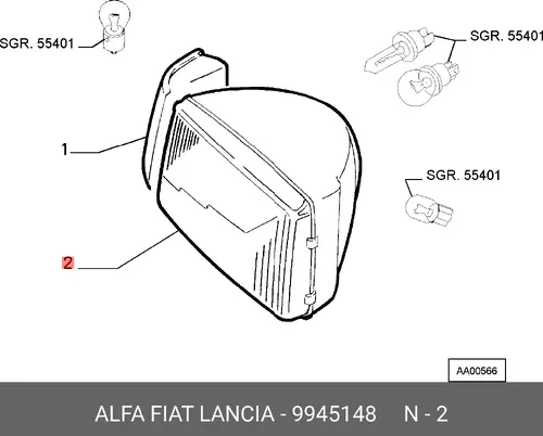 Фара FIAT 9945148