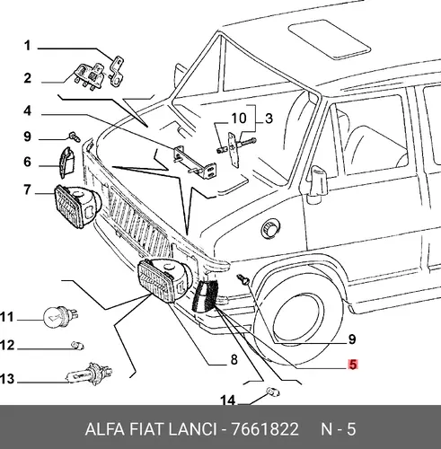 ПОВОРОТНИК 7661822 FIAT