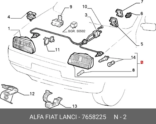 Фара FIAT 7658225