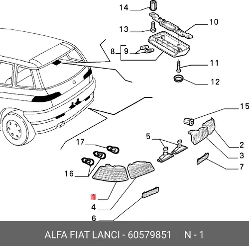 Фонарь габаритный ALFA ROMEO 60579851