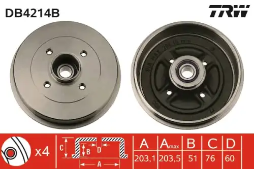 Тормозной барабан TRW DB4214B