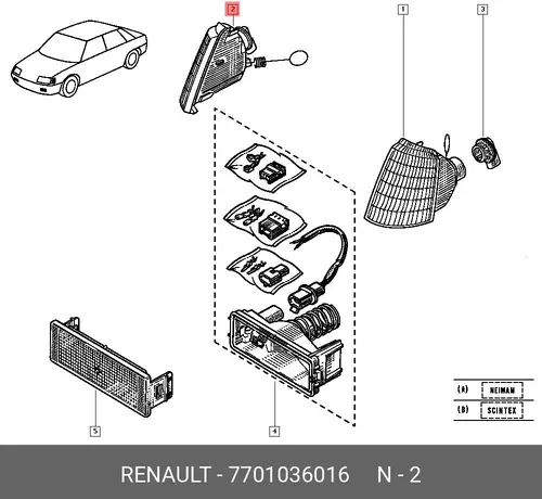 Фара RENAULT 7701036016