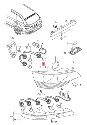 Фонарь задний VAG 8R0945094A
