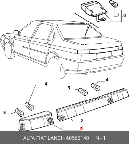 Фонарь задний ALFA ROMEO 60566140