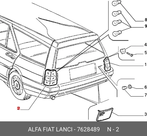 Фонарь задний FIAT 7628489
