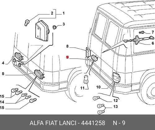Фонарь габаритный FIAT 4441258