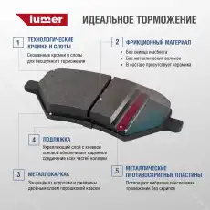 Тормозные колодки дисковые LUMER LM01610