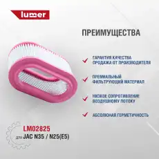 LM02825 Фильтр воздушный JAC N35/N25 (Е5) LUMER