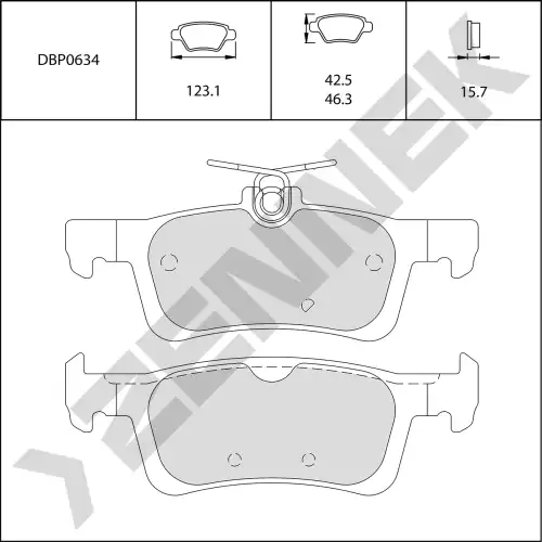 КолодкитормозныезадниеPEUGEOT30813-21DBP0634ZENNEK