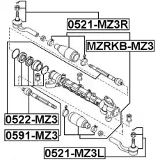 Рулевой наконечник FEBEST 0521-MZ3R