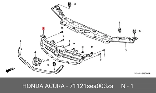 Решетка радиатора HONDA 71121SEA003ZA