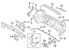  КРОНШТЕЙН ЗАДН. БАМП. ЛЕВ. НИЖН./BRACKET DQX500030 LAND ROVER